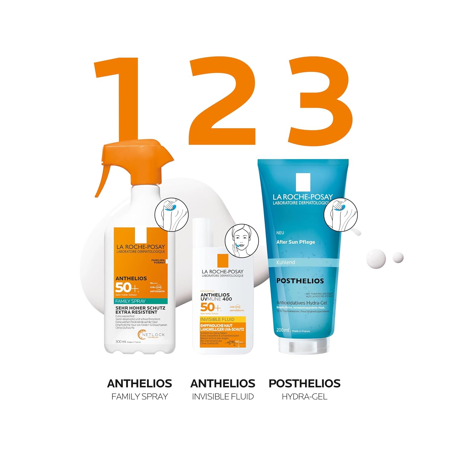 Detalle de La Roche-Posay Anthelios Invisible Family Spray LSF 50+ – unsichtbarer, wasserfester Sonnenschutz für die ganze Familie