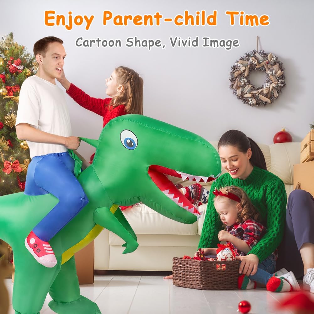 Thumbnail 6 de AOOWU Deluxe Inflatable Dinosaur Costume (T-Rex) for Adults & Kids