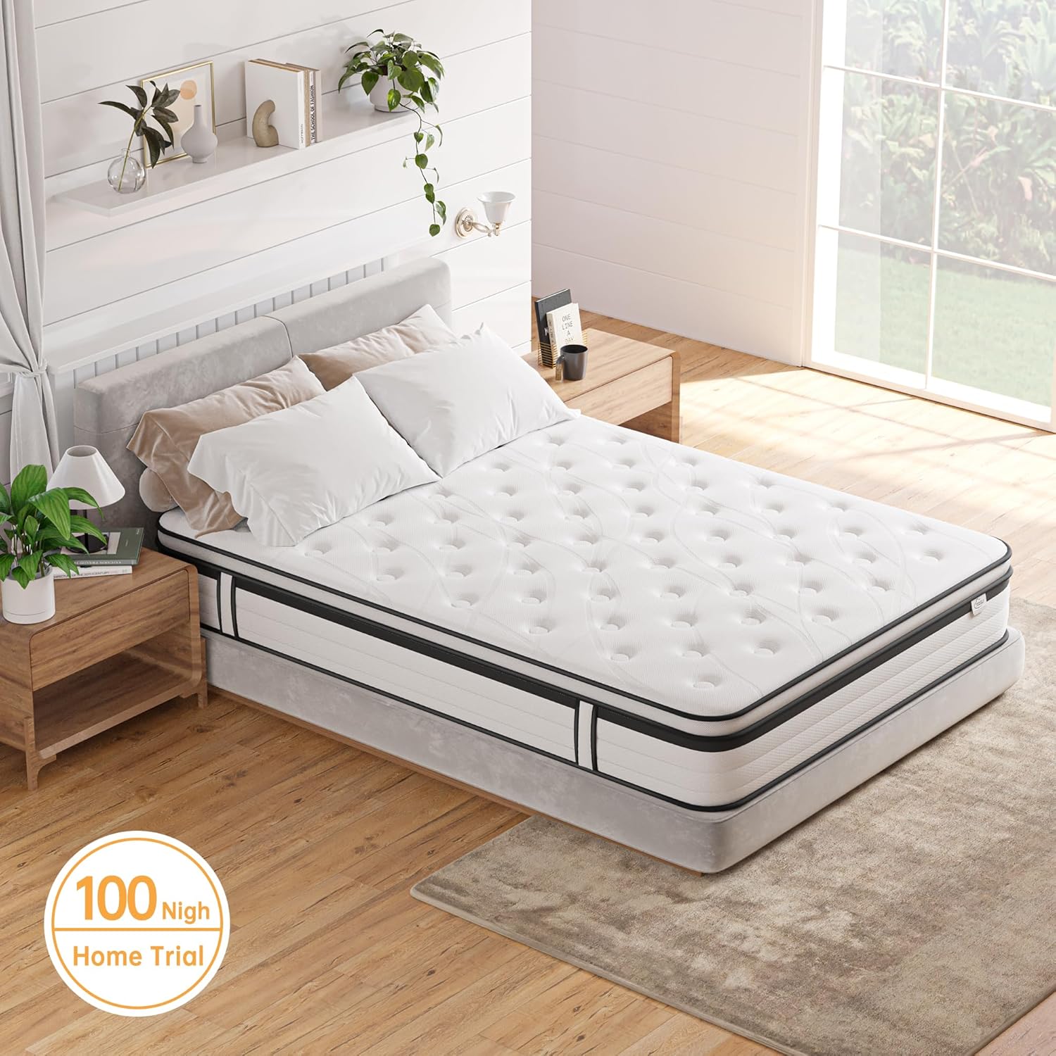 Thumbnail 6 de TeQsli Double Mattress 4FT6 Hybrid Gel Memory Foam with Pocket Springs — Medium Firm, 27 cm (135x190x27 cm)