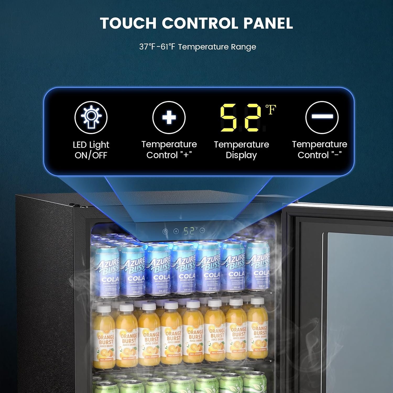 Detalle de Electactic W5899H Beverage Refrigerator, 3.2 cu. ft., Glass Door and Adjustable Shelves