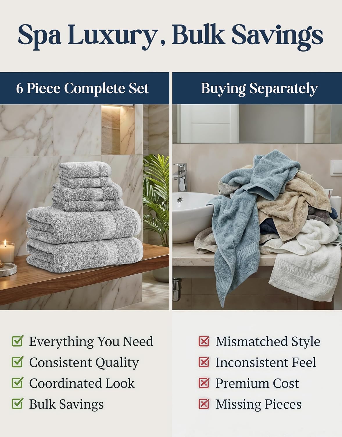 Thumbnail 5 de Lane Linen Mercerized Cotton 6-Piece Towels
