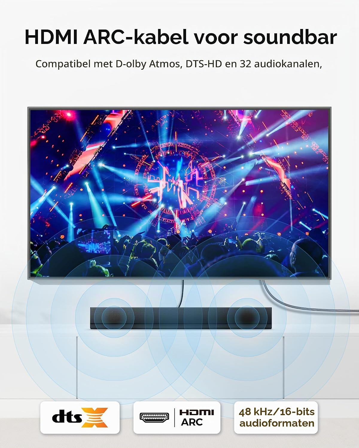 Thumbnail 1 de Silkland S2103 HDMI-kabel 2 m, 4K@60Hz, 2K@144Hz en ARC/HDR