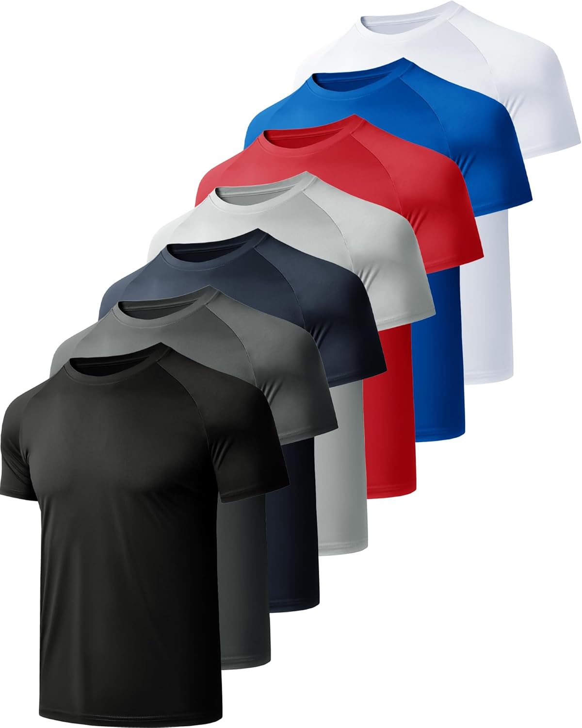 Thumbnail 5 de miijoory Men's Gym Shirts: Quick Dry Performance Short Sleeve T-Shirt Pack