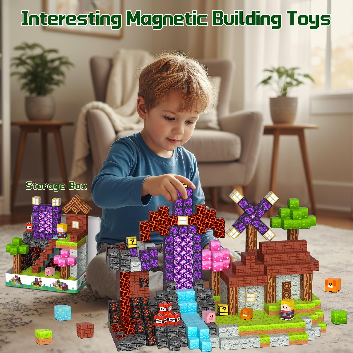 Detalle 2 de OUGUI 200 Magnetic Blocks Set 🧩