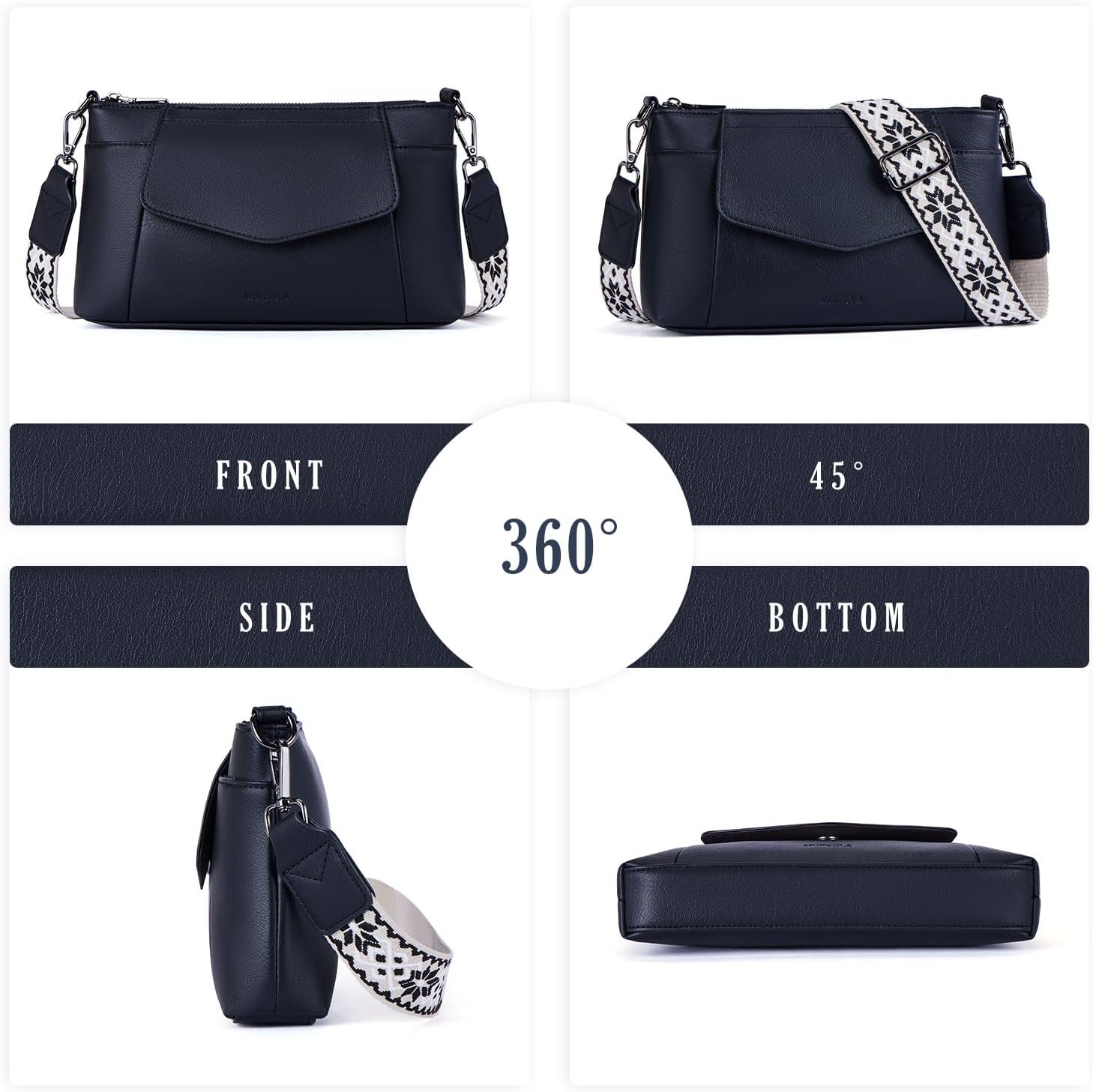 Detalle 1 de MUIIKOLA Crossbody Bag Small PU Leather 1 Strap