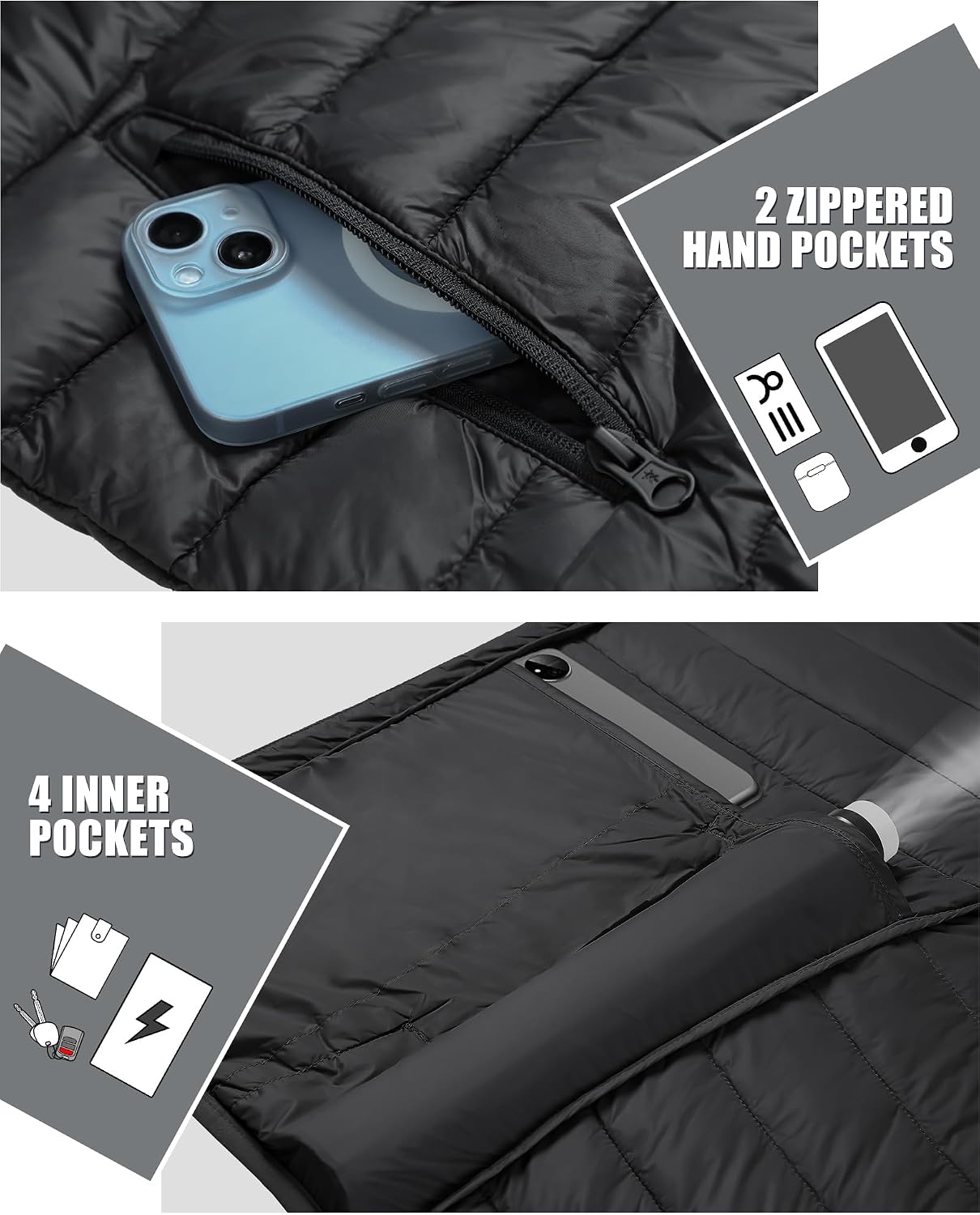 Thumbnail 5 de Pioneer Camp Mens Lightweight Packable Puffer Jacket 1 Hooded
