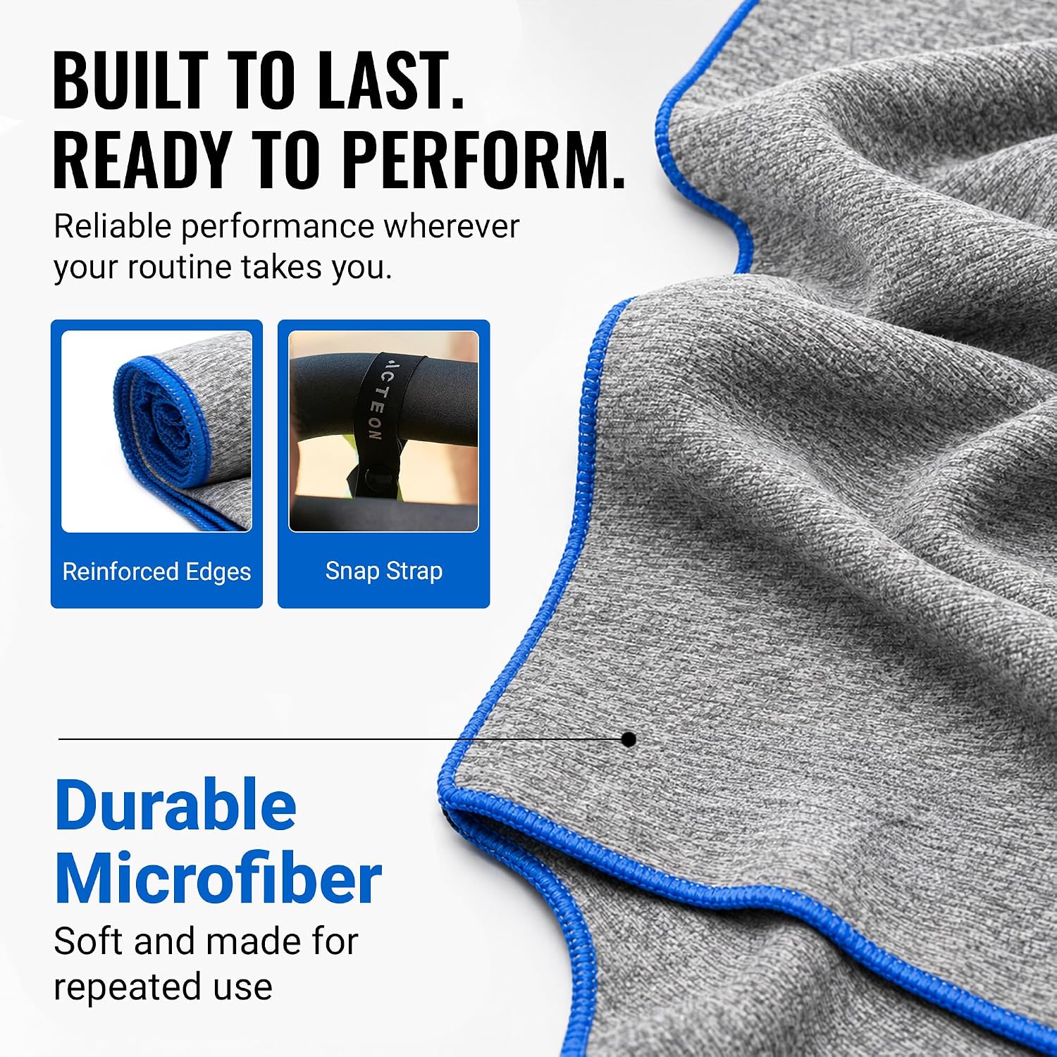 Detalle 2 de Acteon Microfiber Gym Towels 5-Pack (Quick-Dry Silver ION), 16x30.5 Inch — Odor-Free Sweat Towels for Gym, Yoga, Running & Travel