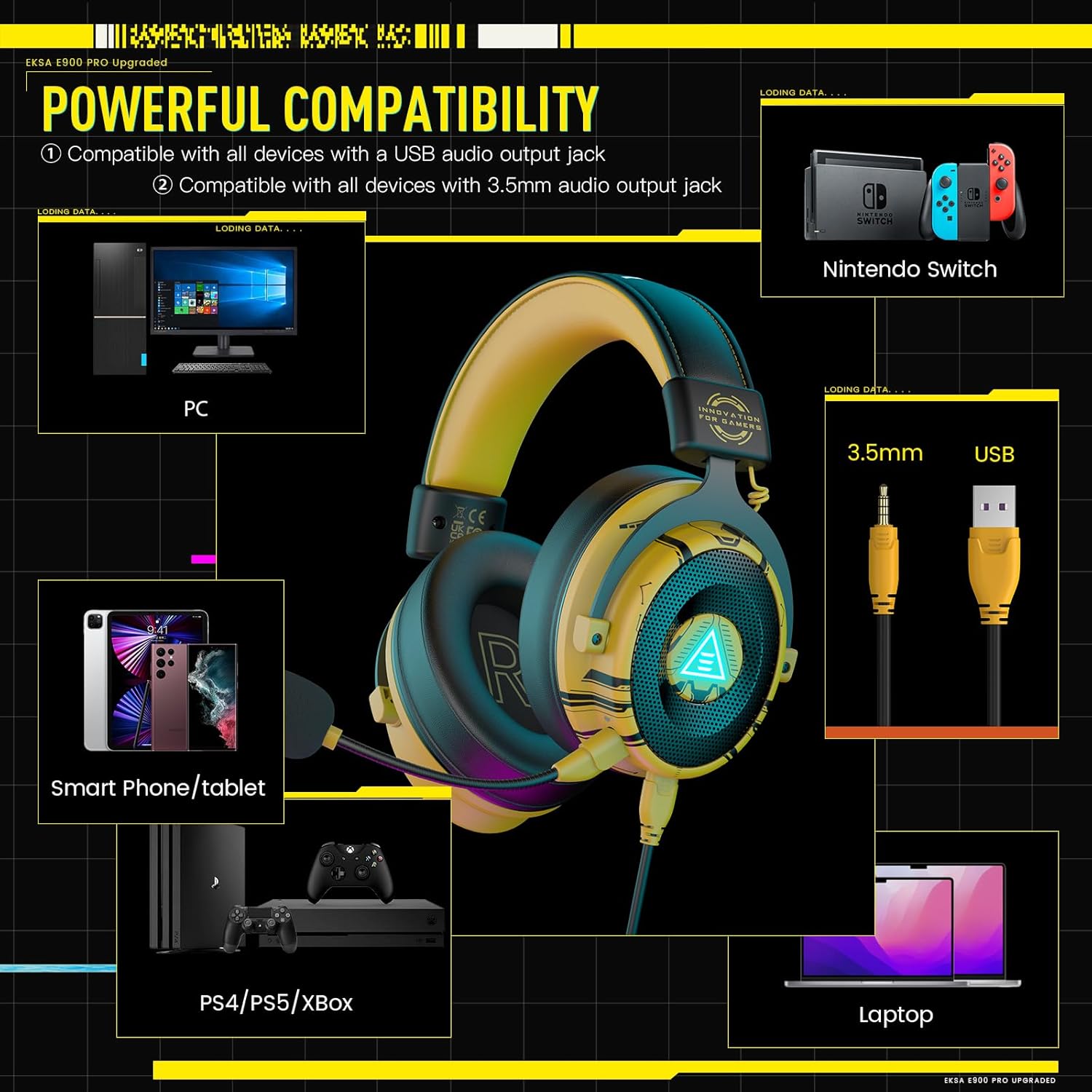 Thumbnail 3 de EKSA USB Gaming Headset for PC with Detachable Mic and 7.1 Surround Sound