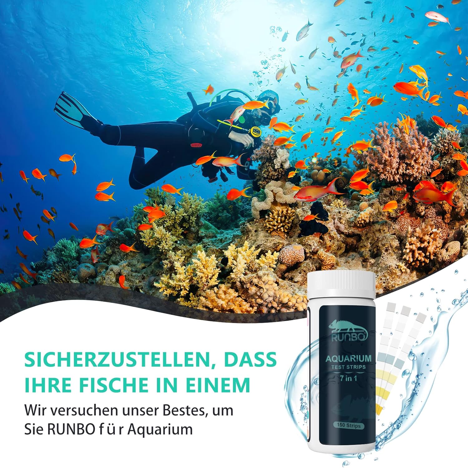 Thumbnail 4 de RUNBO 7 in 1 Aquarium-Teststreifen 150 Stück 🐠