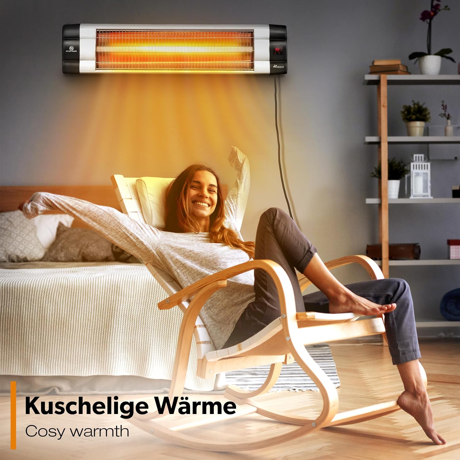 Thumbnail 6 de TRESKO Infrarot Heizstrahler 2500W mit Fernbedienung – Terrassenheizstrahler für Innen & Außen
