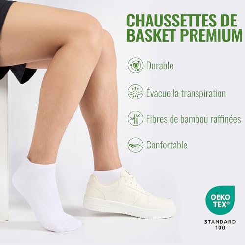 Thumbnail 6 de Effets 10 Paires Chaussettes Basses Homme/Femme en Bambou – Socquettes Unisexes Effet Anti-Transpiration et Séchage Rapide