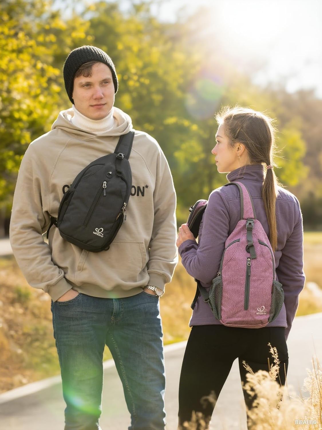 Thumbnail 6 de WATERFLY Crossbody Sling Backpack: Compact, Flexible Daypack for Travel and Outdoors (Purple)