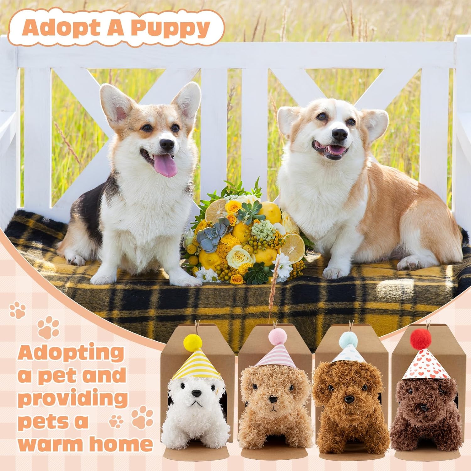 Thumbnail 3 de Rigibright 56Pcs Adopt A Puppy Party Favors Mini Plush Set