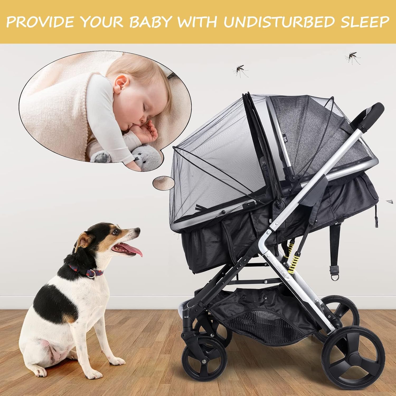 Thumbnail 2 de Homord Moskitonetz Kinderwagen mit Stützstangen
