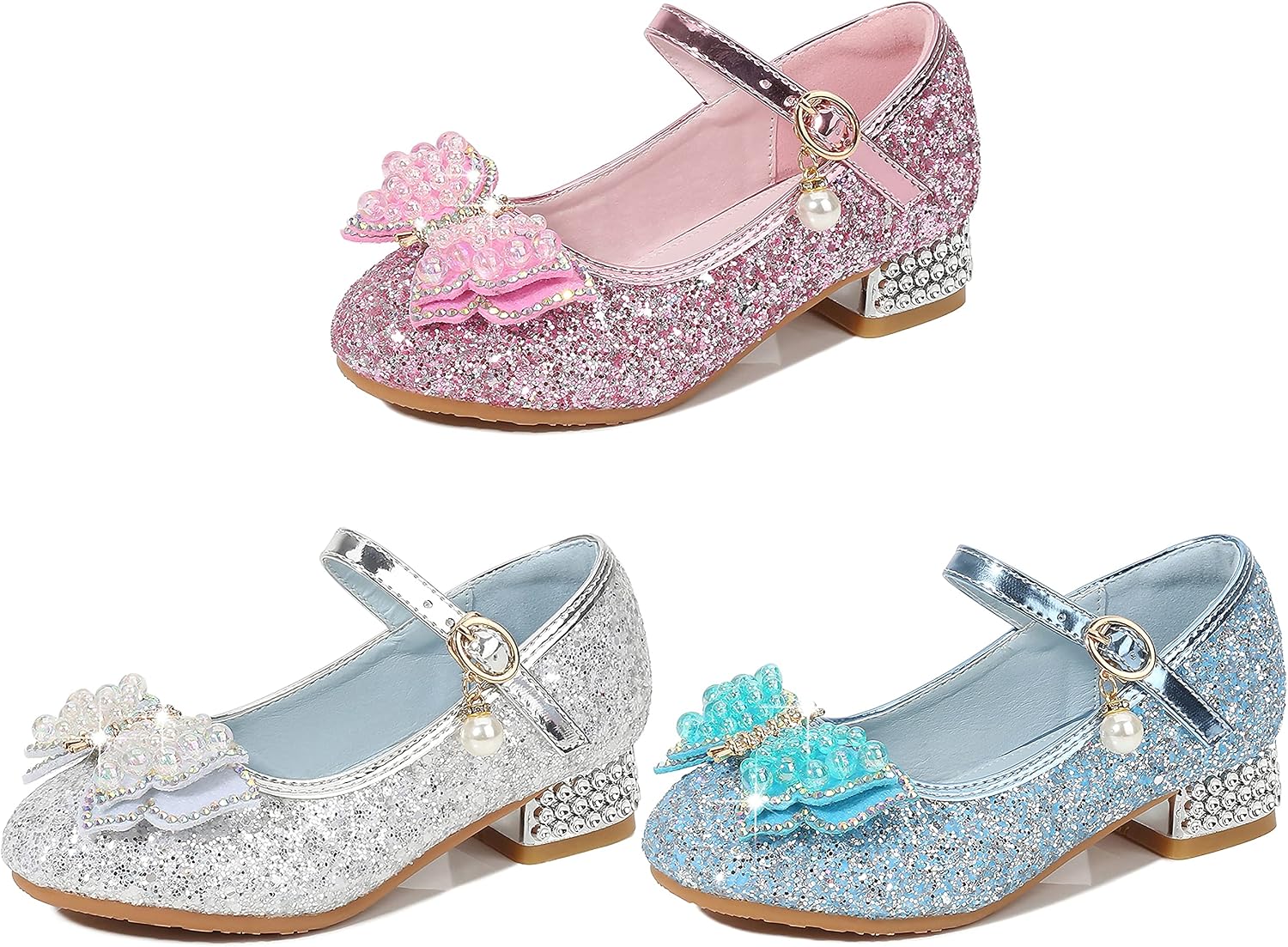 Thumbnail 5 de YOSICIL Principessa Scarpe con Tacco Rosa per Bambine