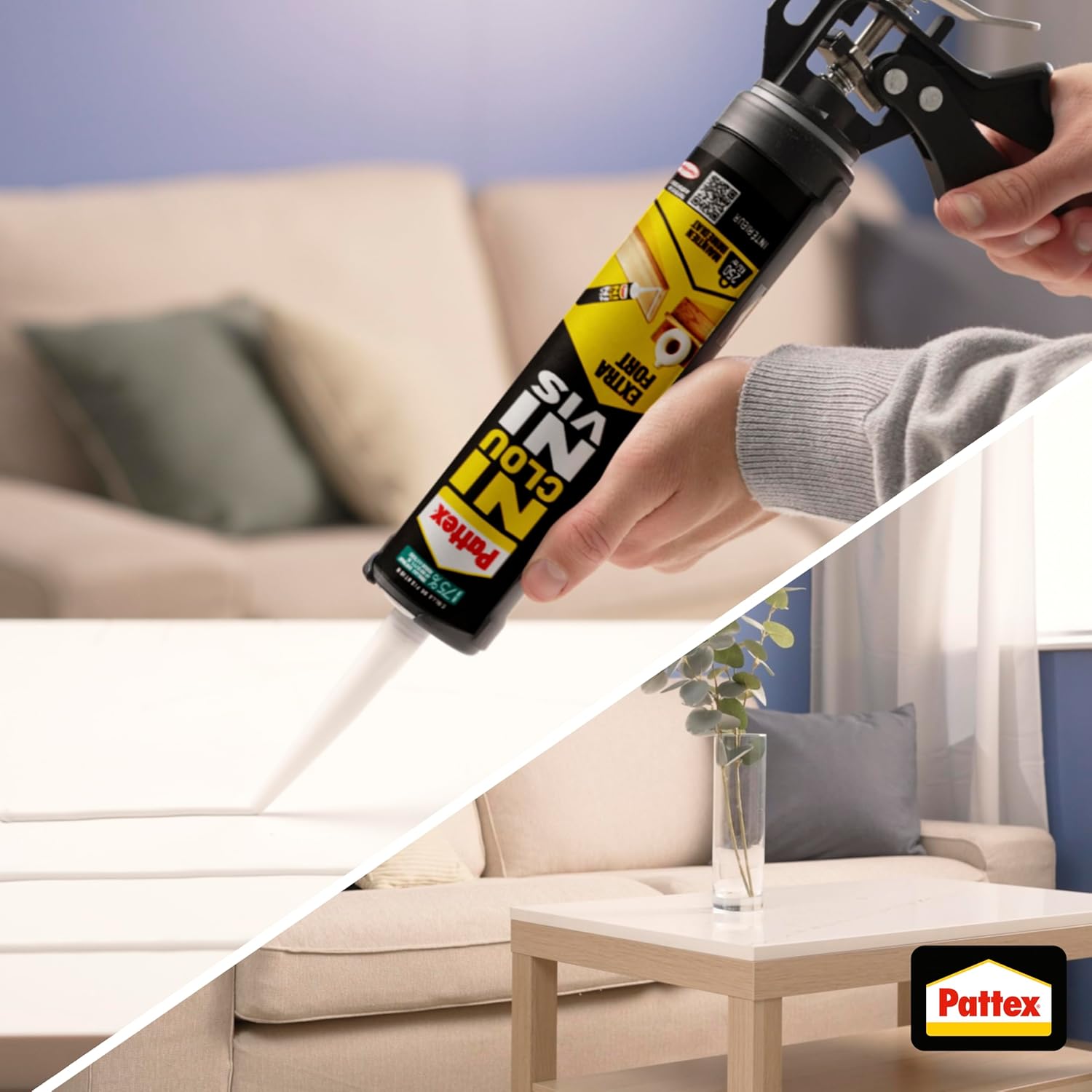 Thumbnail 4 de Pattex Ni Clou Ni Vis Extra Fort – Colle de fixation 380 g (usage intérieur, prise immédiate)