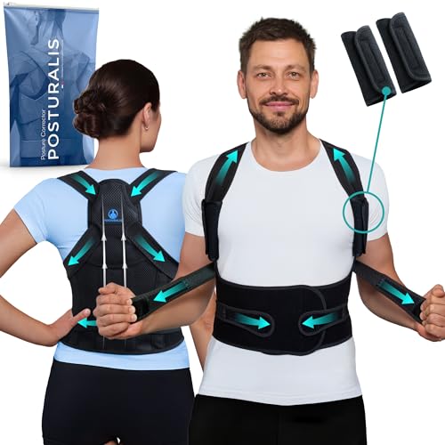 Detalle de POSTURALIS Correcteur de Posture – Ceinture Dorsale/Lombaire avec 2 Supports d'Épaules (M)