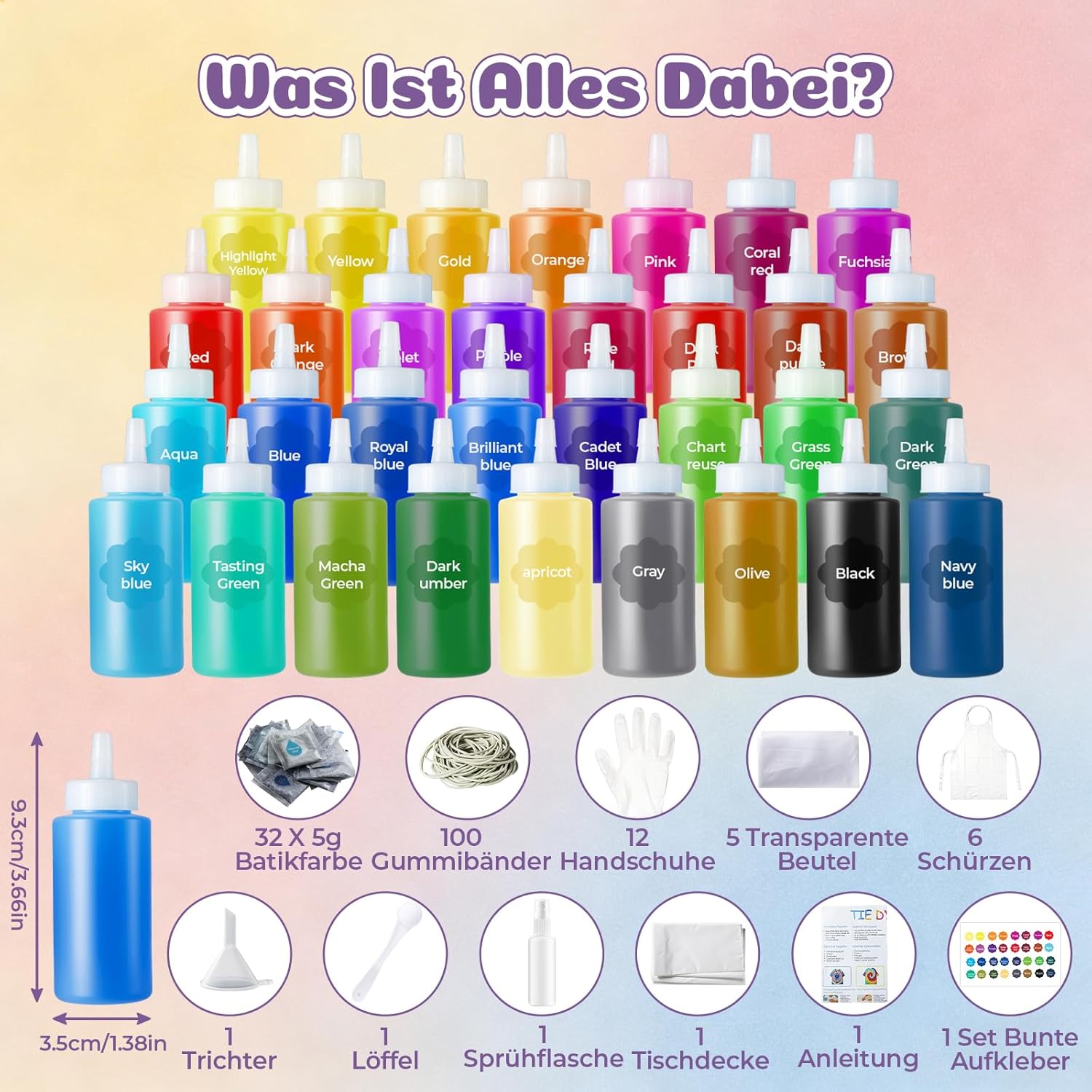 Thumbnail 1 de URBZUE Tie Dye Kit: 32 Farben Textilfarben Set für kreative Batik-Projekte