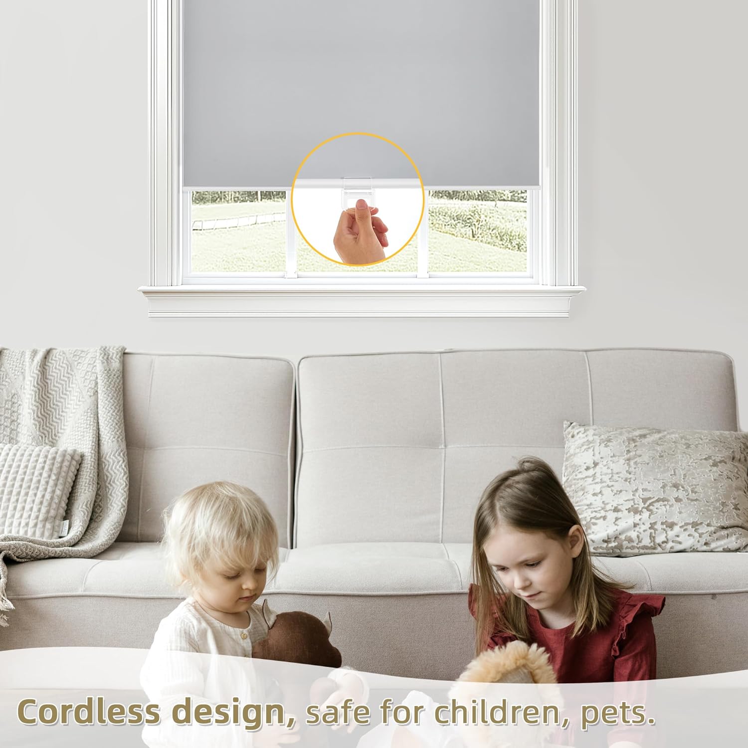 Thumbnail 5 de ChrisDowa Cordless Blackout Roller Shades (33" W x 72" H) in Grey