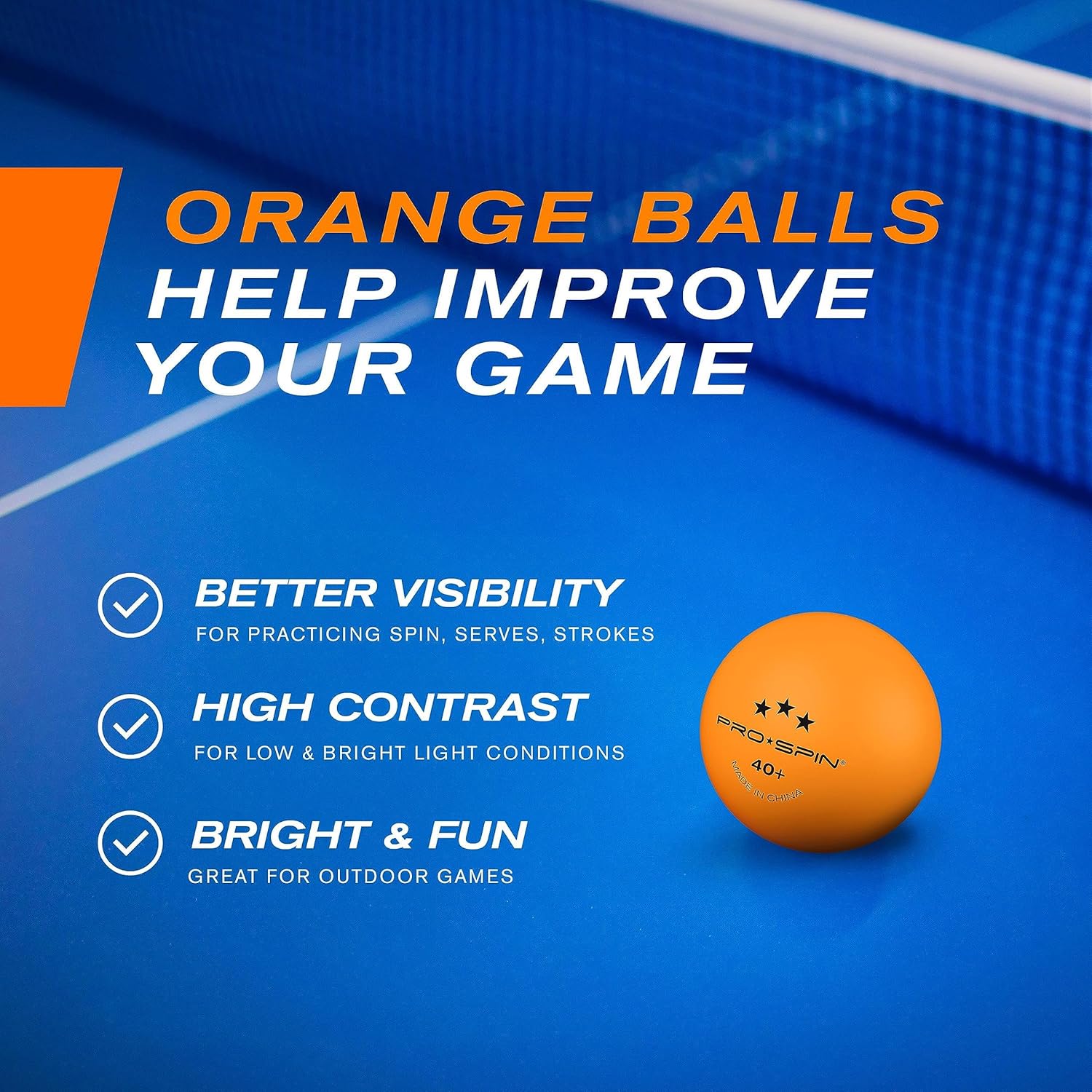 Thumbnail 4 de PRO-SPIN 40+ Orange 3-Star table tennis balls 🏓