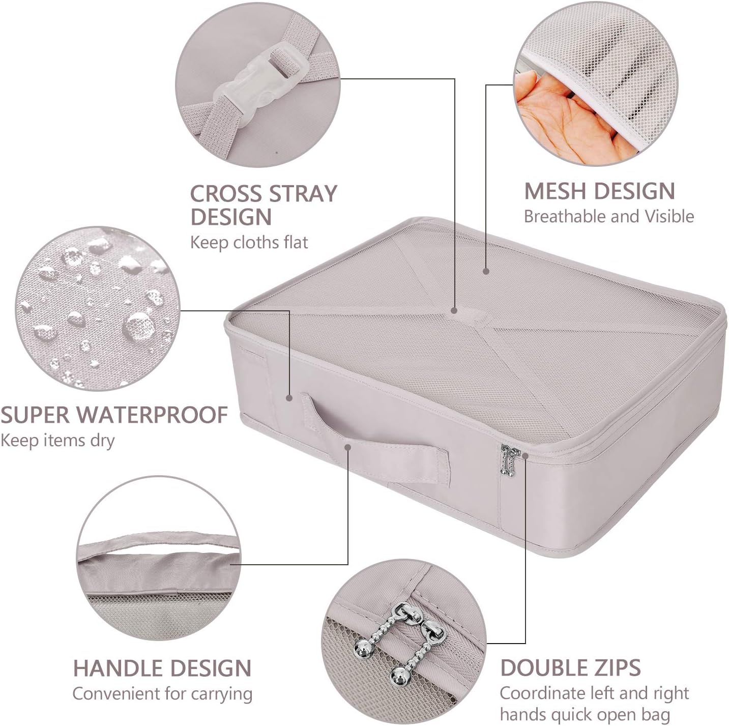 Thumbnail 1 de BETLLEMORY Packing Cubes 8-piece travel organiser set