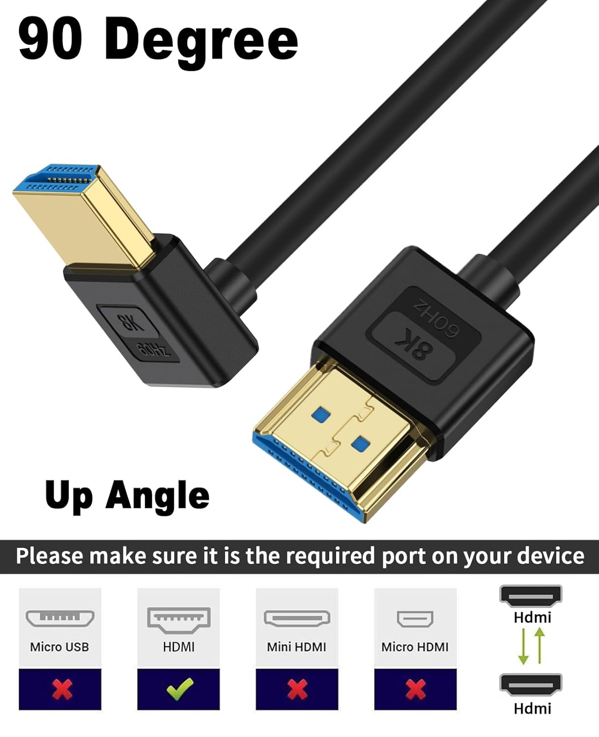 Thumbnail 4 de Maxhood 8K Short 90° HDMI Cable 0.3m