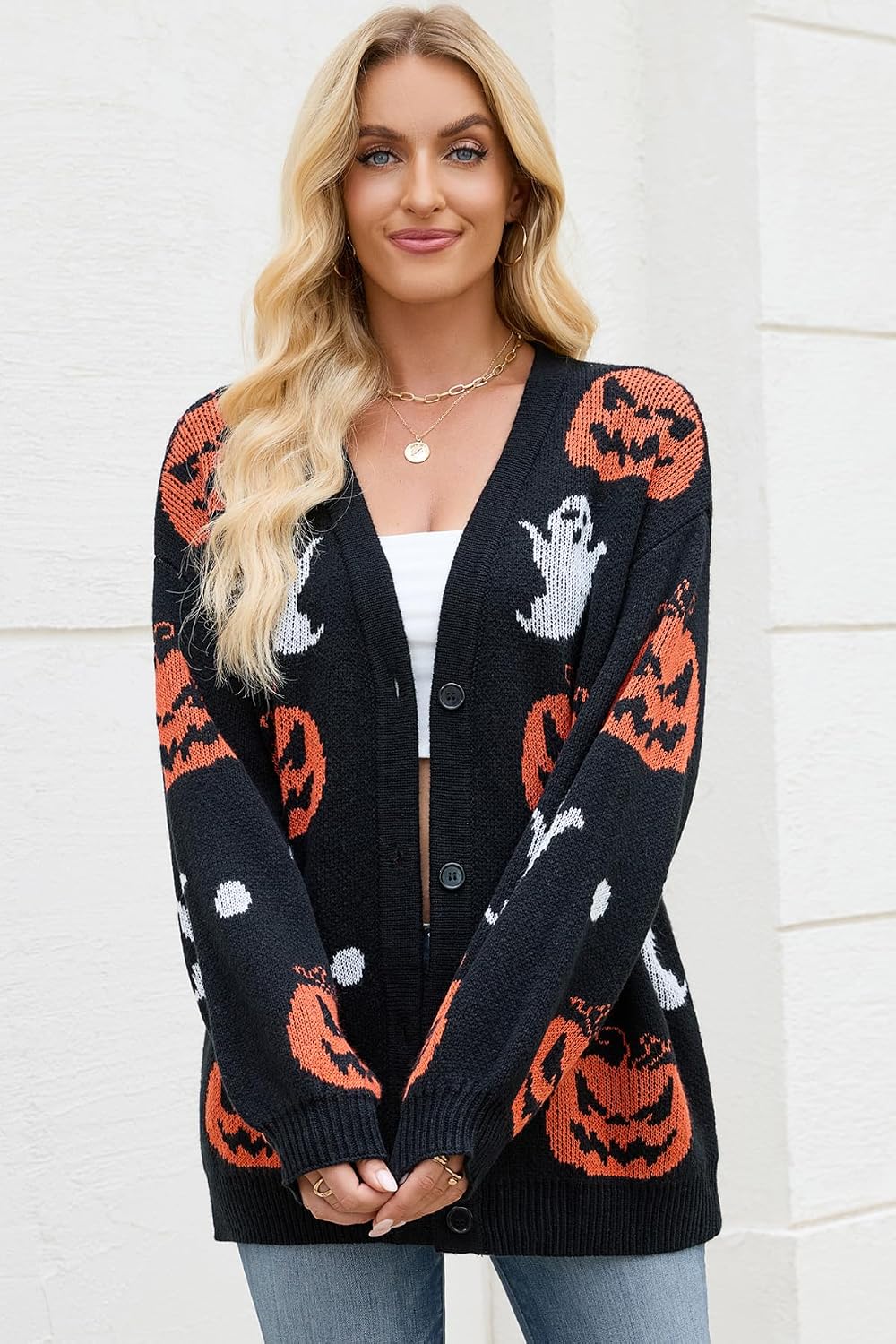 Detalle 2 de ZLIGXEA Women's Cardigan Sweater, Sizes S-XL