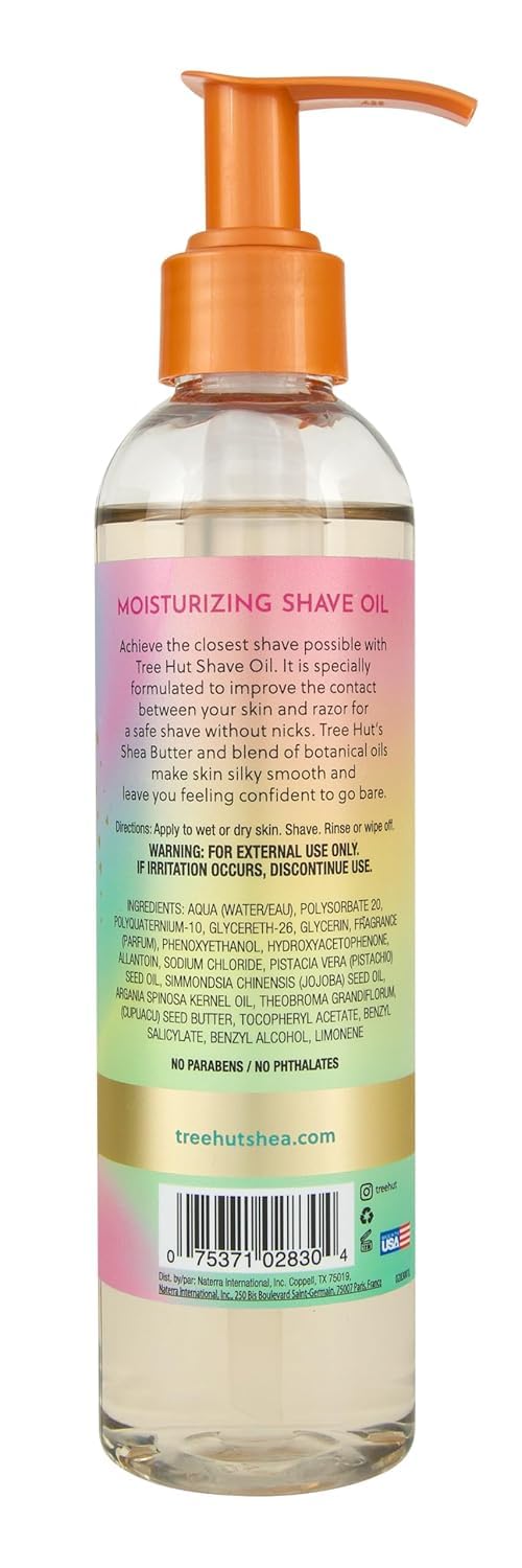 Detalle de Tree Hut Tropic Glow Moisturizing Shave Oil (Gel-to-Oil), Hydrating Shave Oil for a Smooth, Comfortable Razor Glide