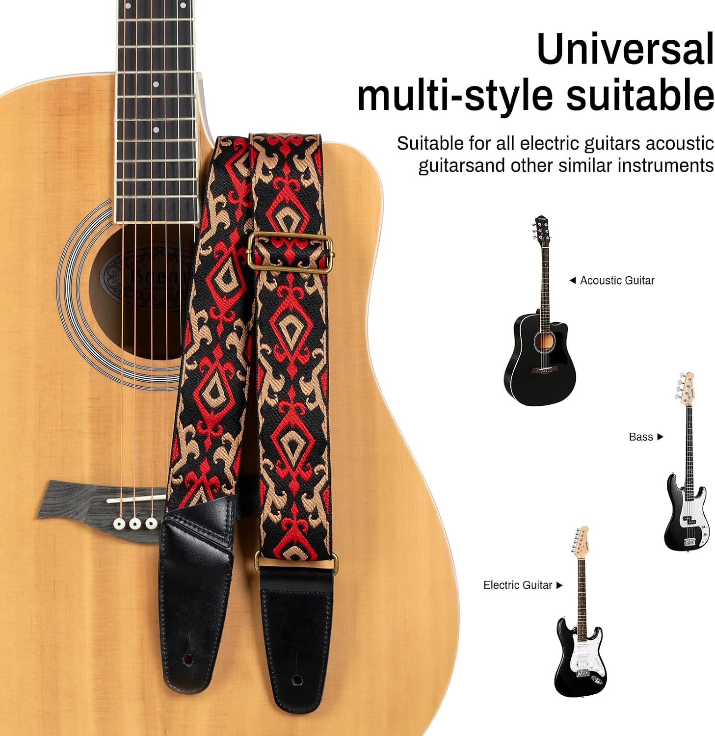 Detalle de AODSK Guitar Strap 35–62 in