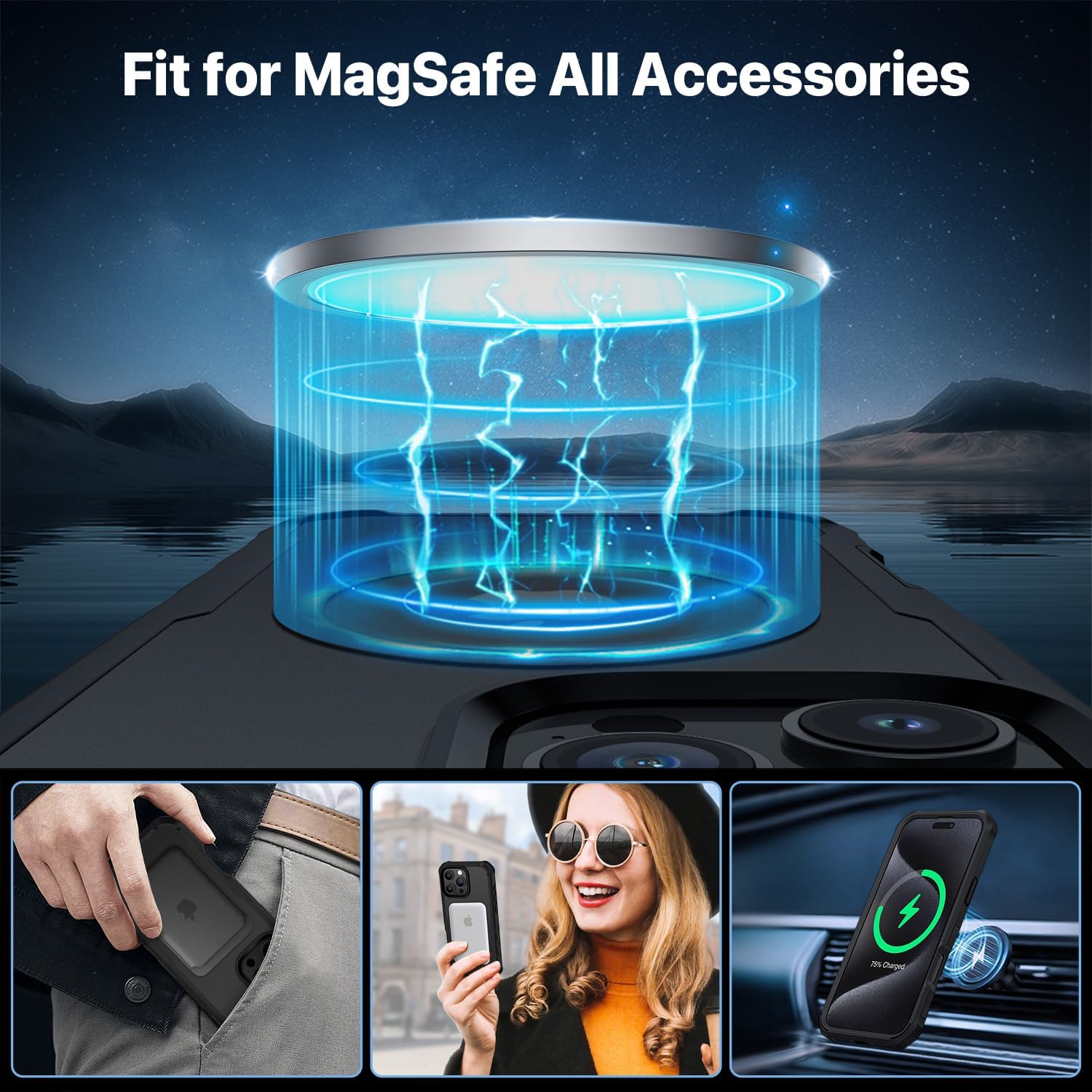 Thumbnail 3 de CENHUFO Privacy Case for iPhone 16 Pro Max, 25° Anti-Spy