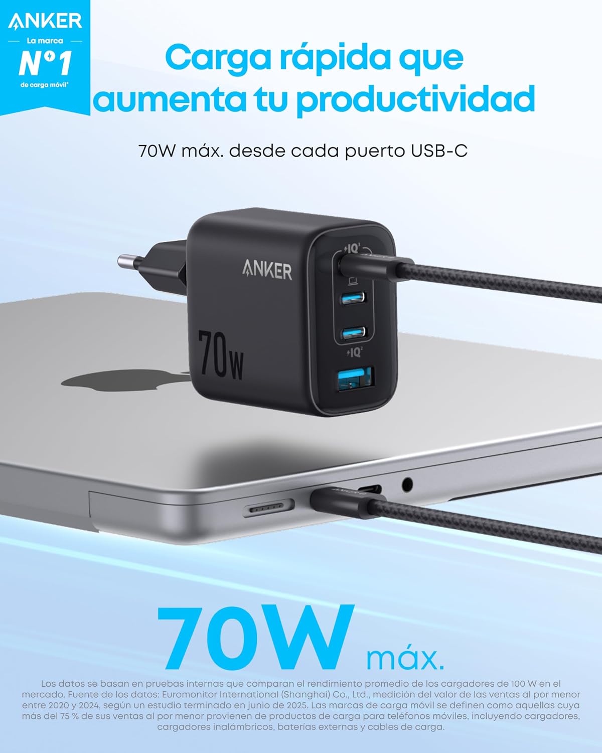 Detalle 2 de Anker Zolo Cargador USB C 70W