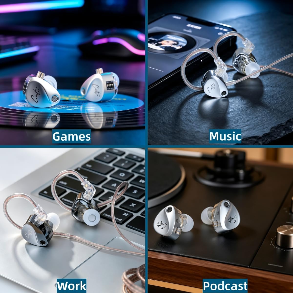 Detalle de KZ Castor In-Ear Monitors, Bass Edition with Dual Dynamic Drivers