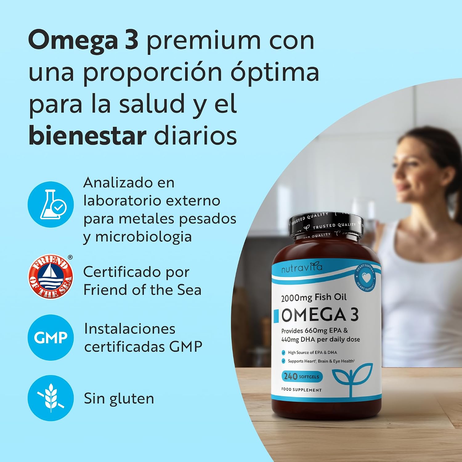 Detalle 2 de Nutravita Omega 3 2000mg 240 cápsulas 💊