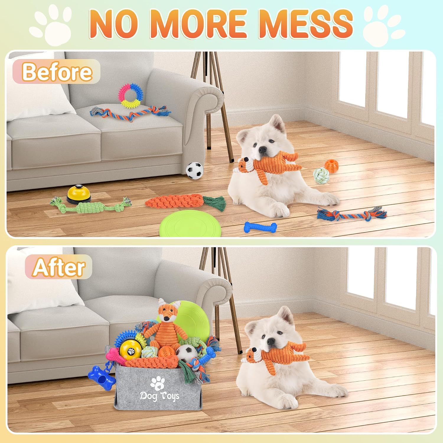 Detalle de LECHONG 21-Pack Puppy Toys Set (Fox style) for 8–12 week small puppies