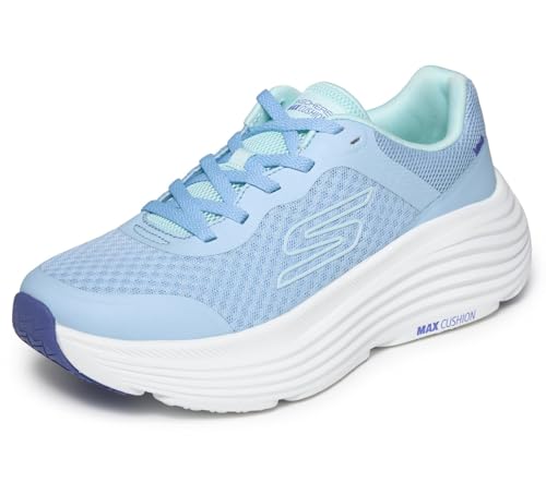 Detalle de Skechers MAX Cushioning Endeavour Canova para mujer – Tenis azul claro, talla 36