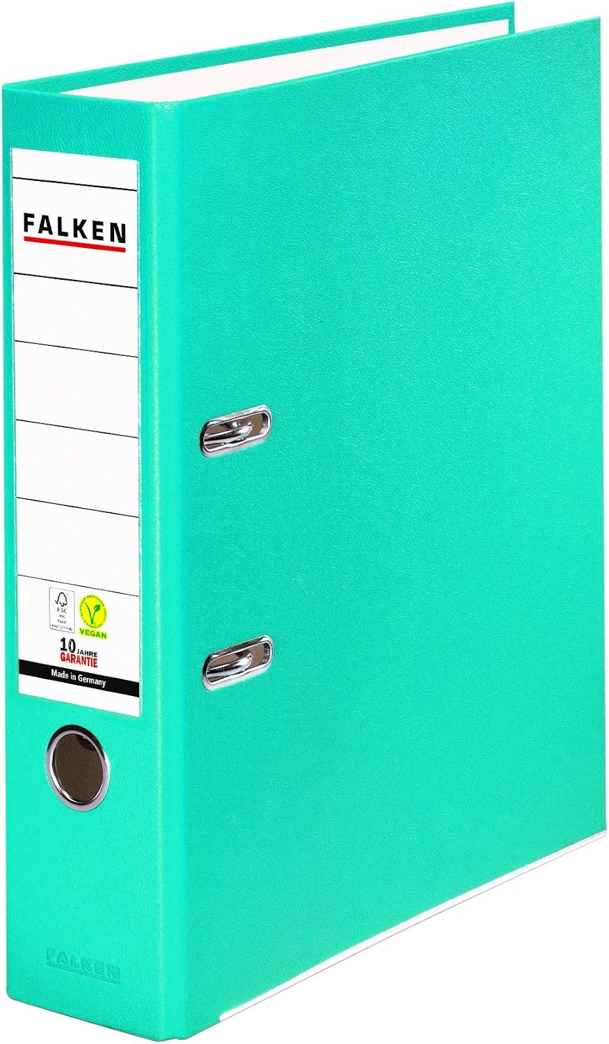 Detalle de Falken Set da 3 Raccoglitori PP-Color, 8 cm, DIN A4, Turquoise – Made in Germany