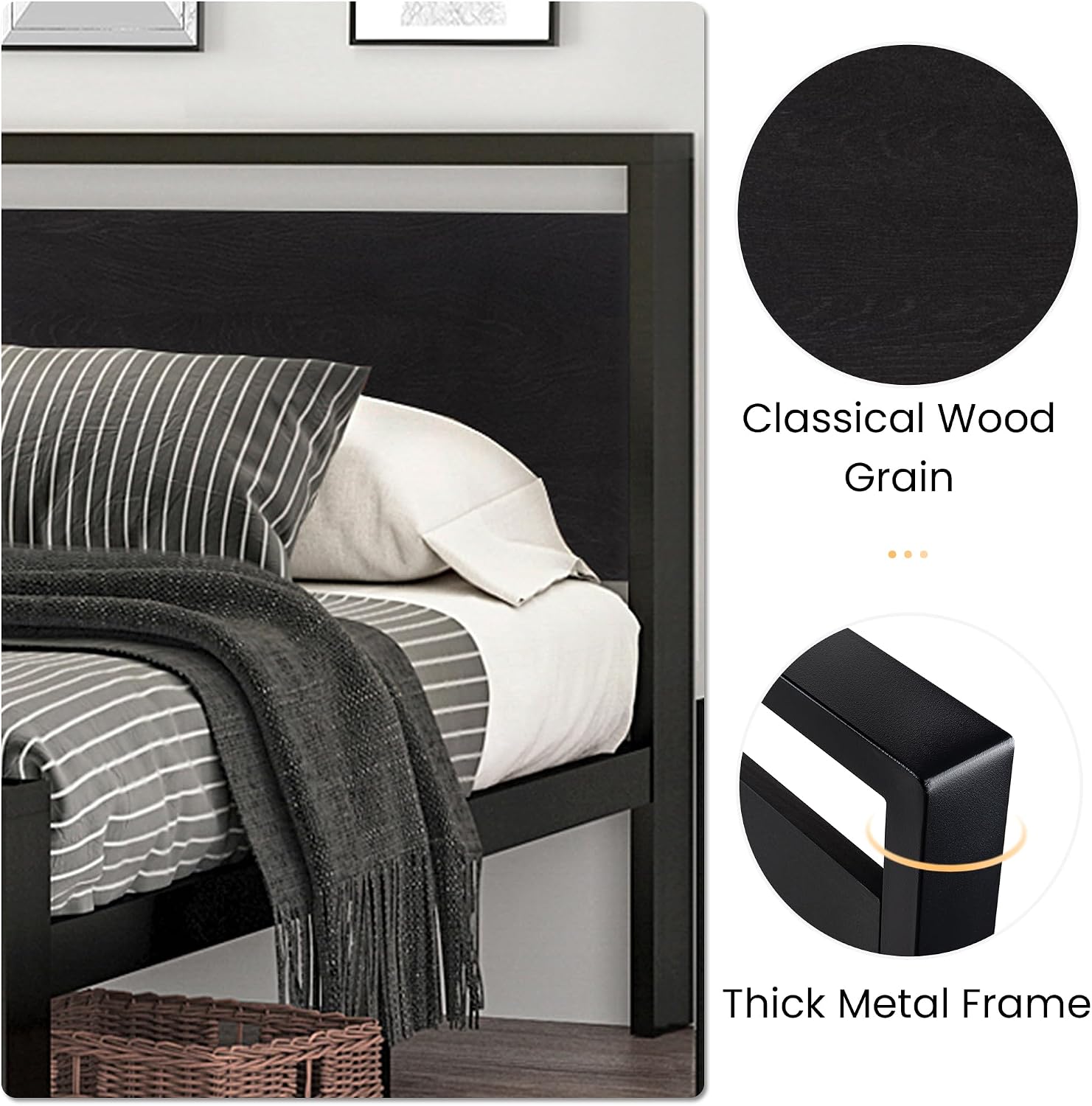 Detalle 1 de SHA CERLIN Metal Bed Frame, Queen