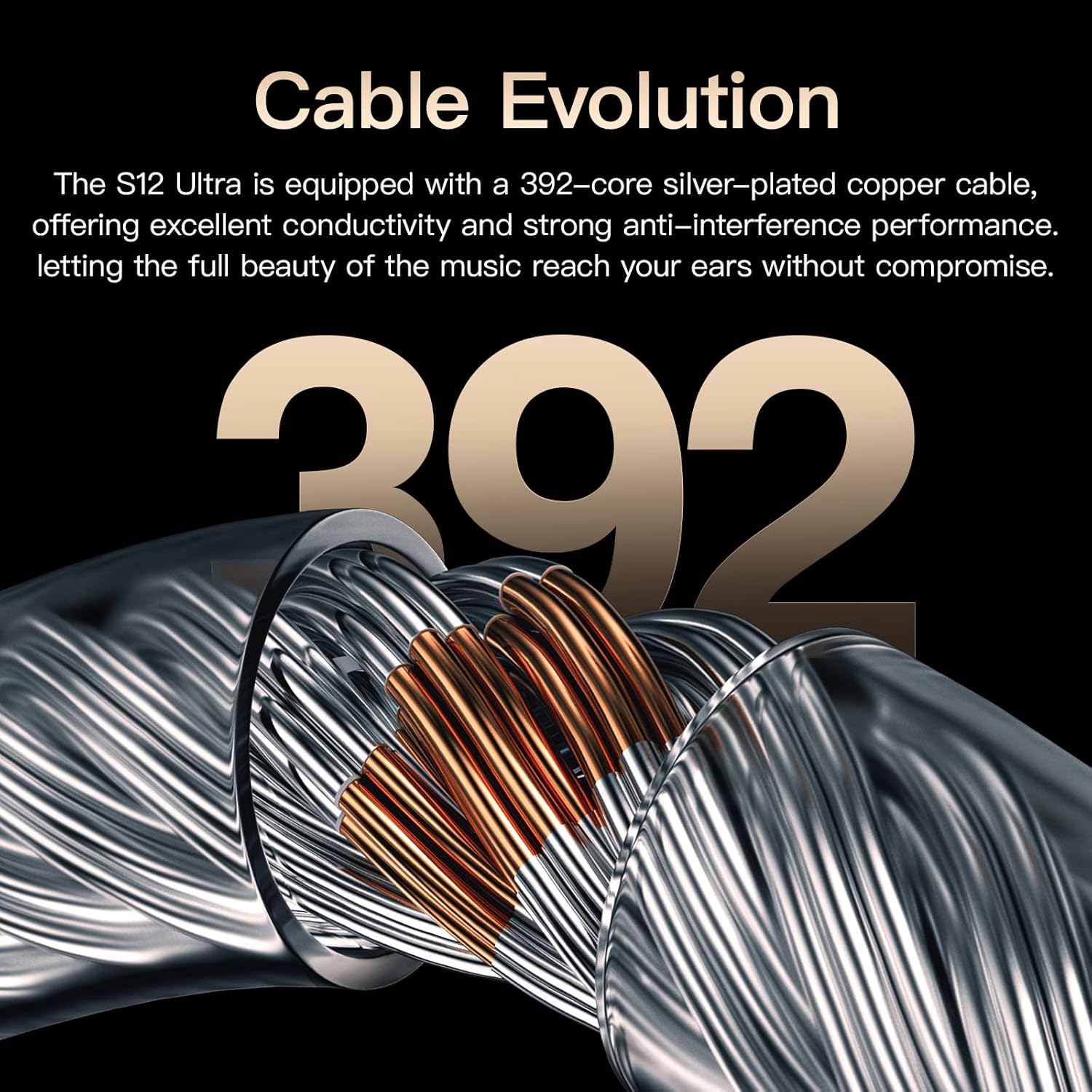 Detalle de Letshuoer S12 Ultra 14.8mm Planar Driver IEM with Detachable 392-Core Silver-Plated Cable (Mocha, 3.5mm/4.4mm)