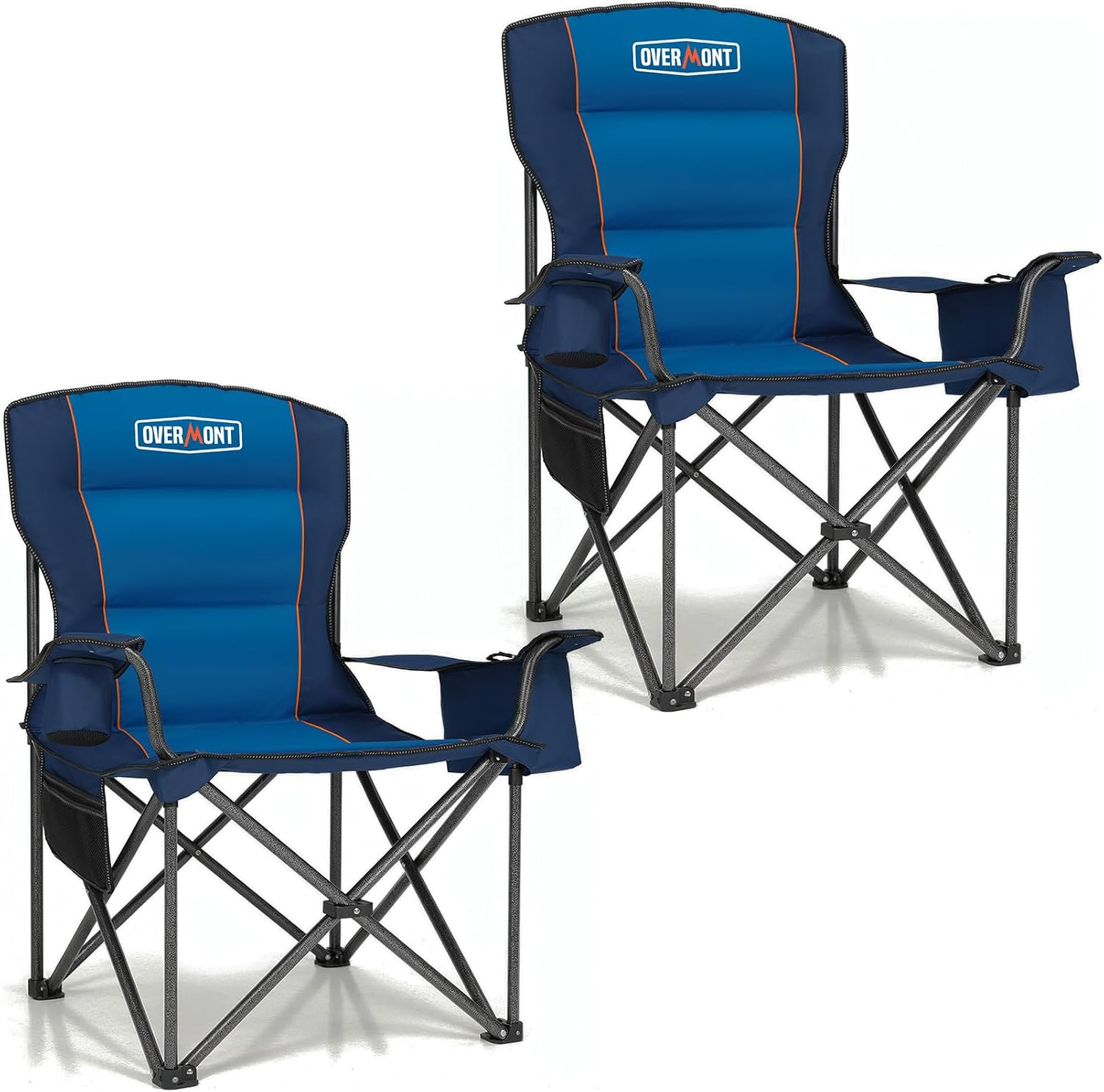 Detalle de Overmont Oversized Camping Chair for Adults — Heavy-Duty 500 Lb Capacity (2-Pack)