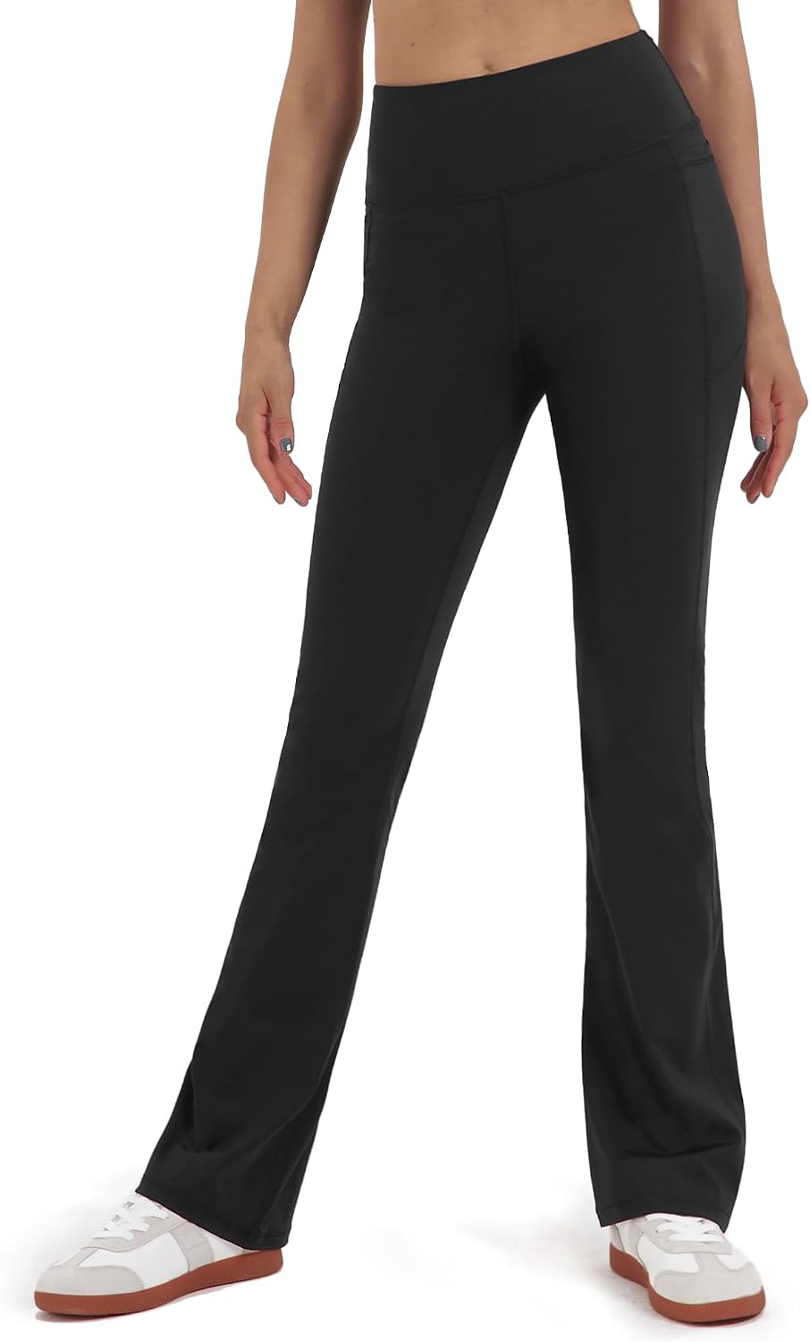Detalle de Zylioo Langbein-String-? Bootcut Yogaleggings Damen (Tall/Extra Tall) mit Seitentaschen