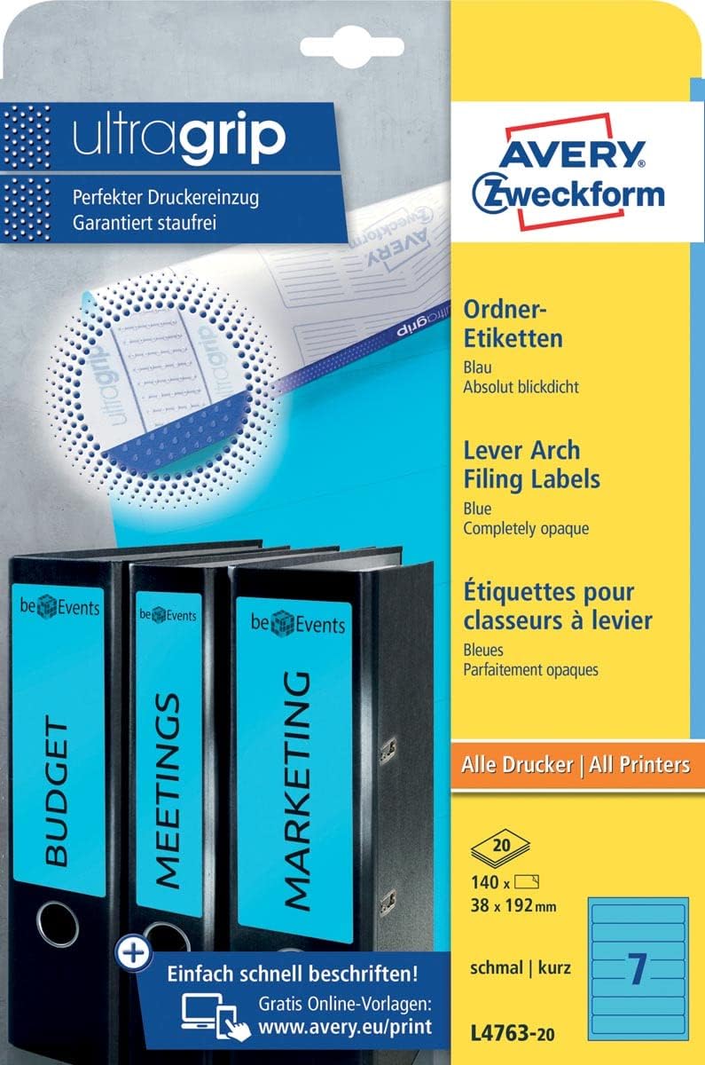 Detalle de AVERY Zweckform L4763-20 Ordnerrücken 38x192 mm
