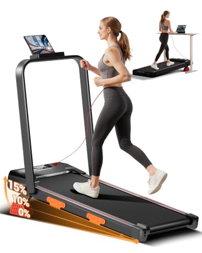UMAY Tapis de Course Pliable Inclinable 10KM/H – 2.5HP silencieux, 136 KG, 15% incline