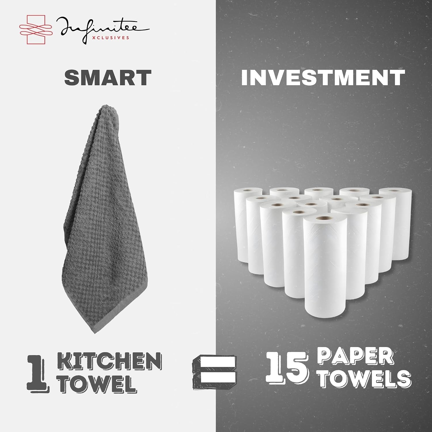 Thumbnail 5 de Infinitee Xclusives Cotton Kitchen Towels 15 x 25 Inches