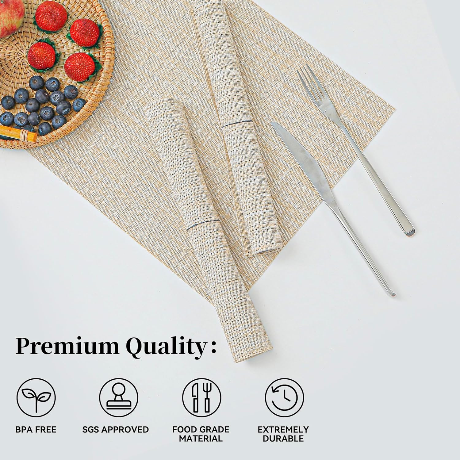 Detalle 2 de Leetaltree Beige Placemats 45x30 cm ๐ฝ