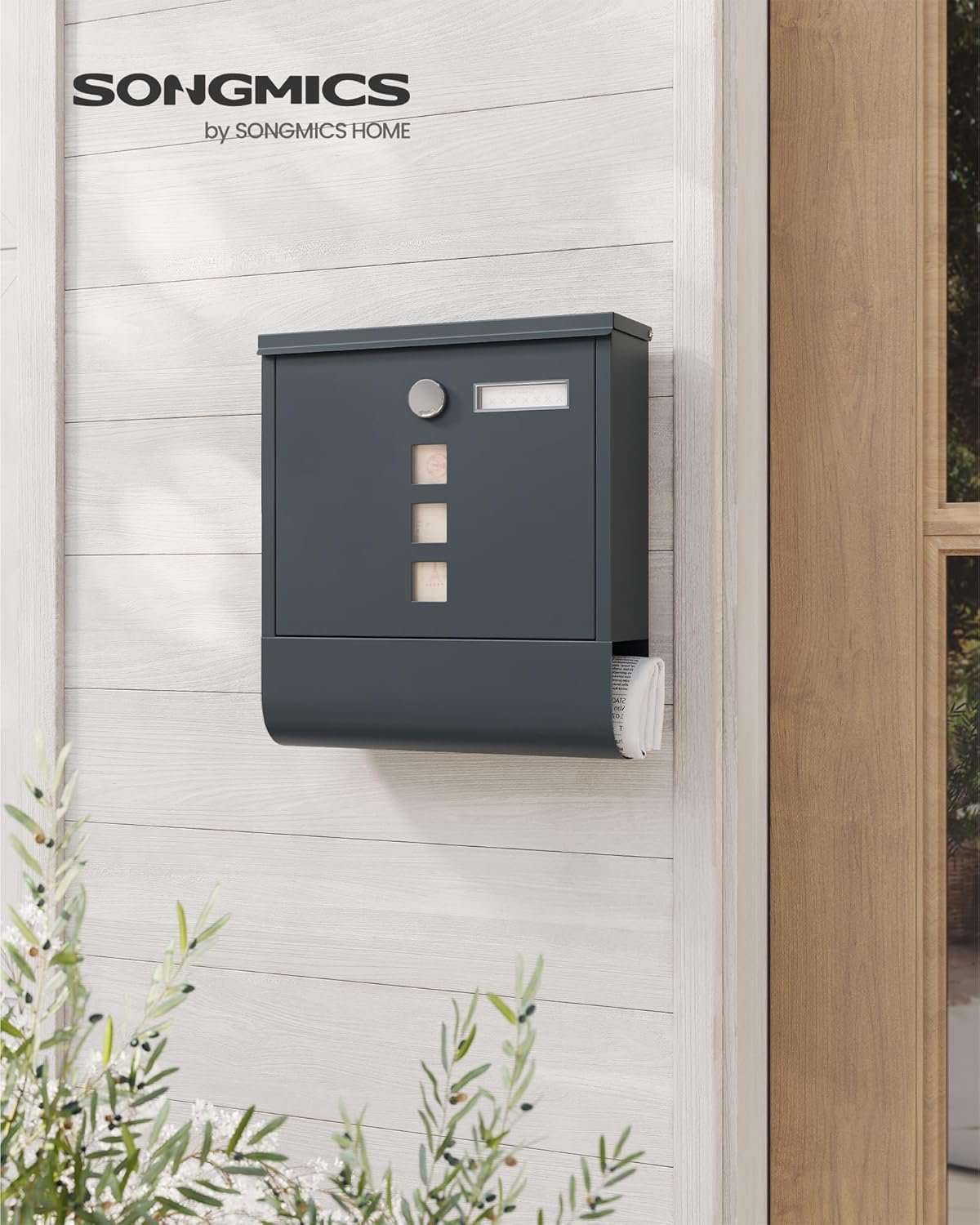 Thumbnail 1 de SONGMICS GMB20AG wall-mounted post box 10 × 30.8 × 33.8 cm 📮