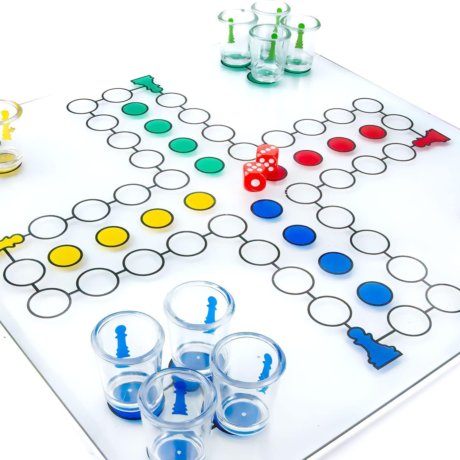 Thumbnail 1 de Jeu de Ludo pour adultes GOODS+GADGETS (dés + 16 verres à alcool) — jeu de boisson à lancer et à partager
