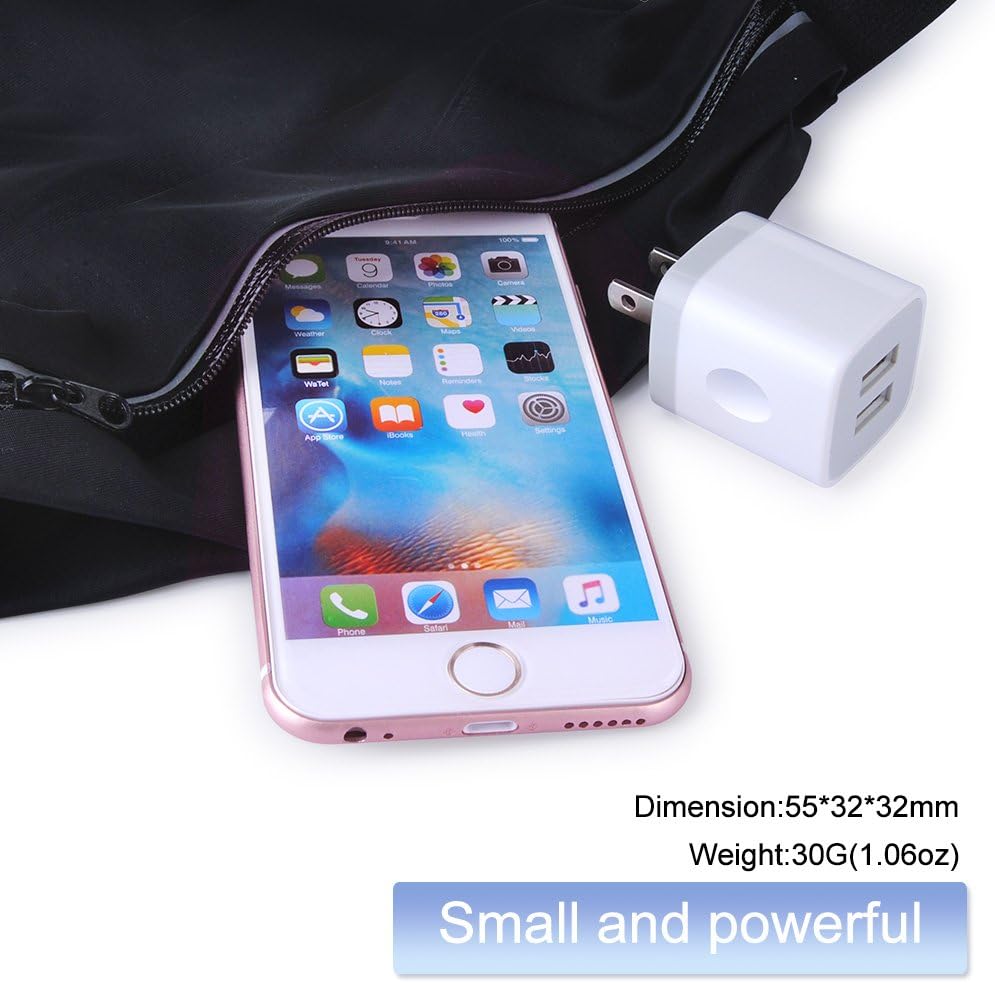 Thumbnail 5 de Eusbote Dual-Port USB Wall Charger, 2.1A, 10W, 3-Pack in White