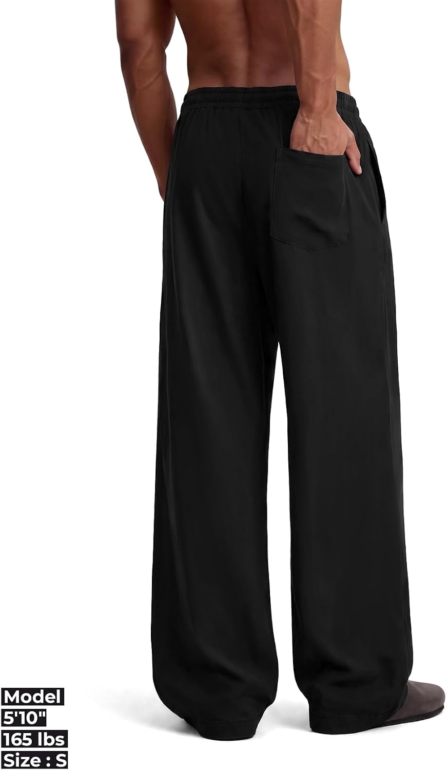Detalle de COOLGYM Men's Baggy Sweatpants, Wide-Leg Cotton Joggers with 3 Pockets