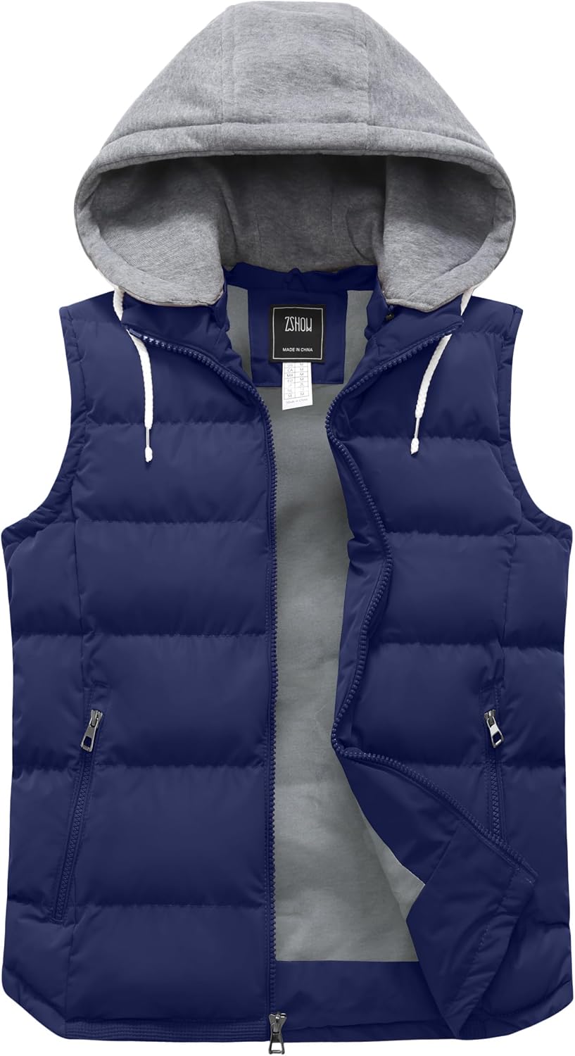 Detalle 2 de ZSHOW Men's Lightweight Hooded Padded Vest