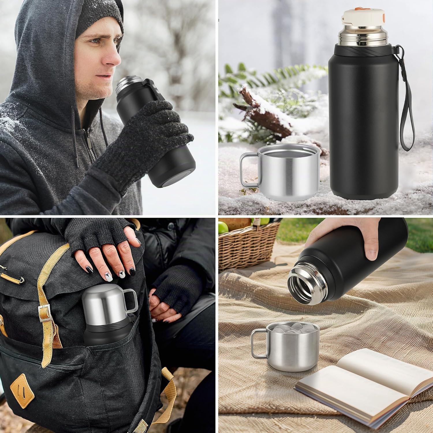 Thumbnail 6 de Jokisa termos 800 ml ze stali nierdzewnej, próżniowy, z kubkiem i sitkami